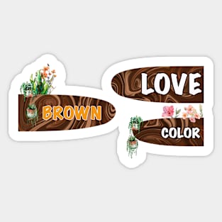 Love Flower Geometric Brown Colorful #43 Sticker